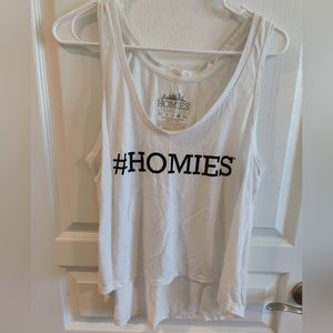 Homies White loose fitted tank top